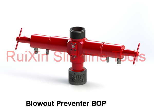 Wire rope pressure control of single ram hydraulic Blowout Preventer BOP